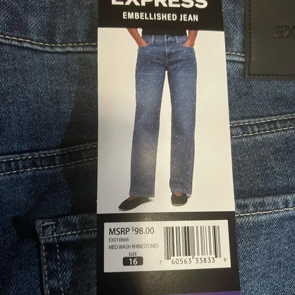 Express Woman size 16 Denim with embellishments - Picture 5 of 5
